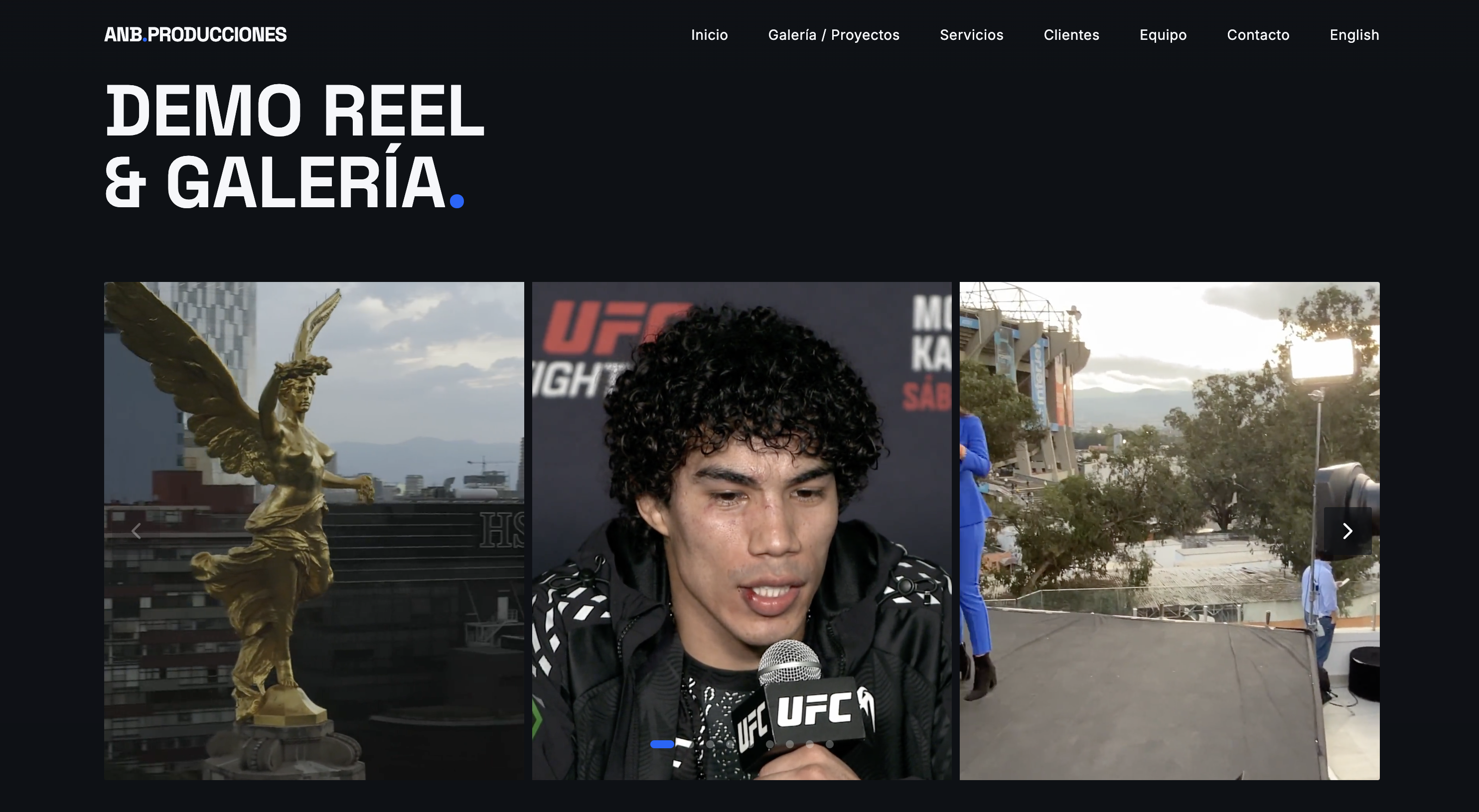 Página web ANB Producciones — desarrollo web para productora audiovisual